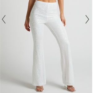 Showpo Deliza High Waisted Sequins Flare Pants Size 2